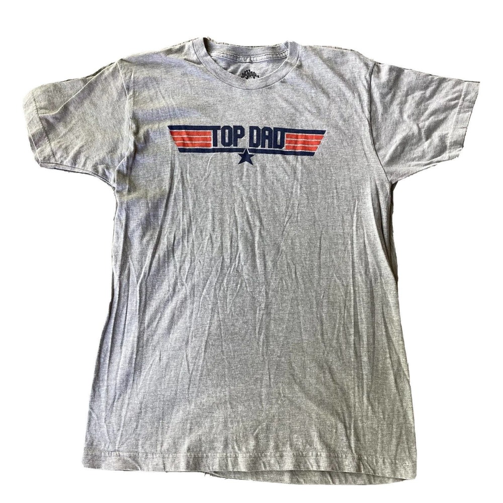 Top Dad Father's Day Family Graphic T-Shirt Men’s Sz Large Ann Arbor Gray Casual
